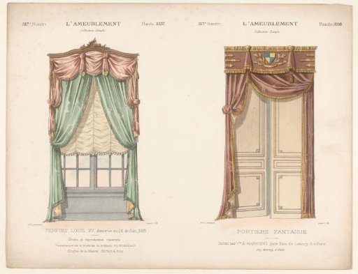 Window and door with curtains