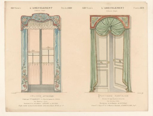 Window and door with curtains