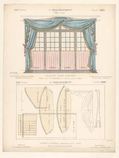 Window arrangement with curtains