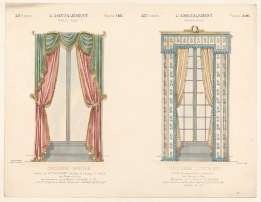 Two windows with curtains