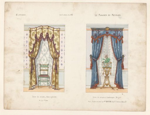 Two windows with curtains