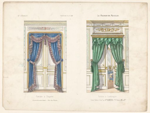 Two doors with curtains