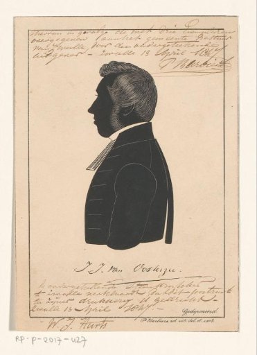 Silhouette portrait of Johannes Jacobus van Oosterzee