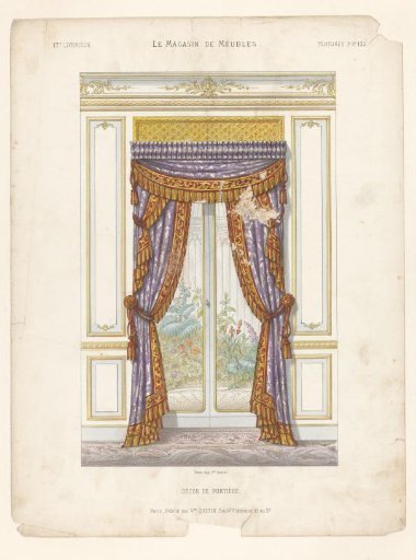 Door with curtains