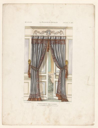 Door with curtains