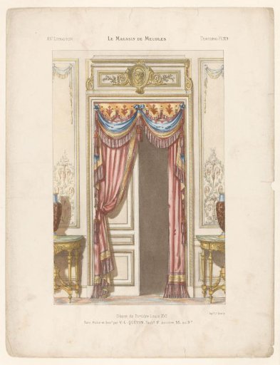 Door with curtains