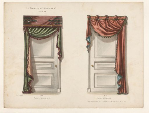 Two Doors with Curtains