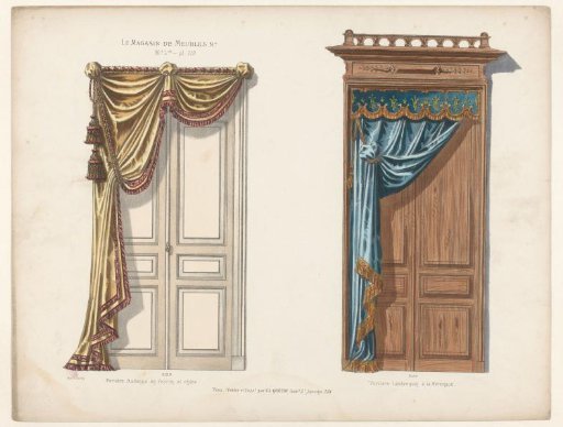 Two Doors with Curtains