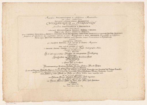 Title page of a series of city views of Würzburg