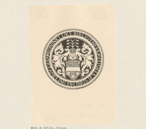 Property mark of the Royal Library Collection of ex-libris J.F. Verster