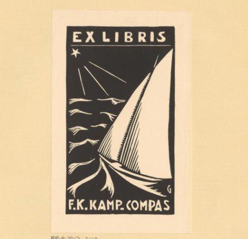 Ex libris of F.K. Kamp-Compas