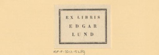 Ex Libris of Edgar Lund