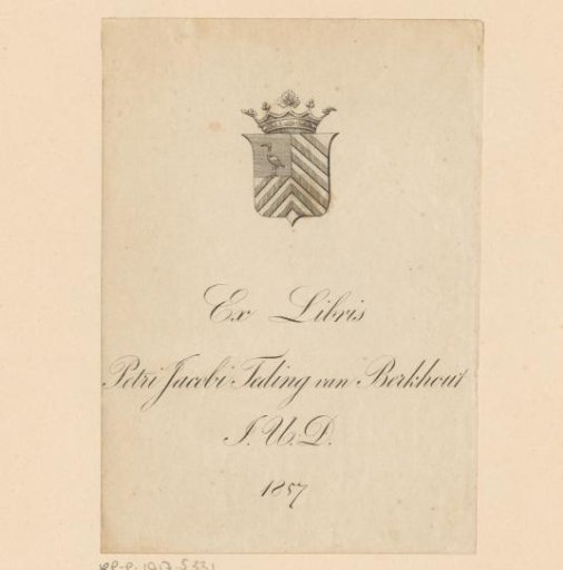 Ex libris of Jonkheer Pieter Jacob Teding van Berkhout