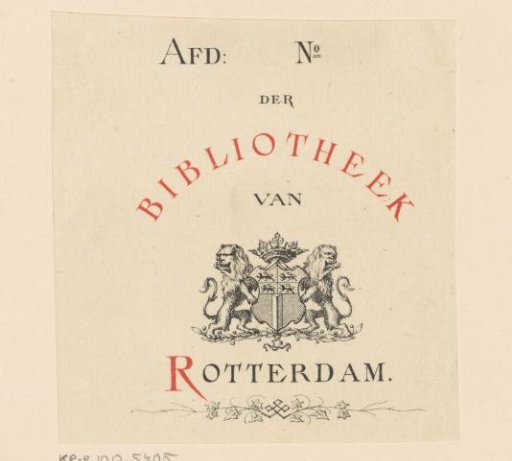 Ex libris of the Library of Rotterdam
