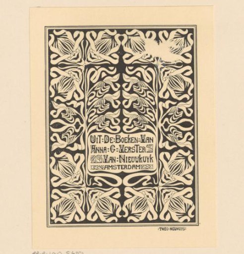 Ex libris of Anna G. Verster-van Nieuwkuyk