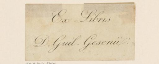 Ex libris of Guillaume Gesenius