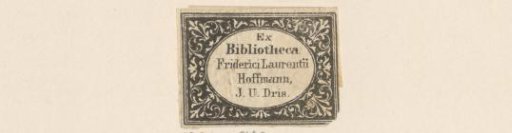 Ex libris of Friedrich Lorenz Hoffmann