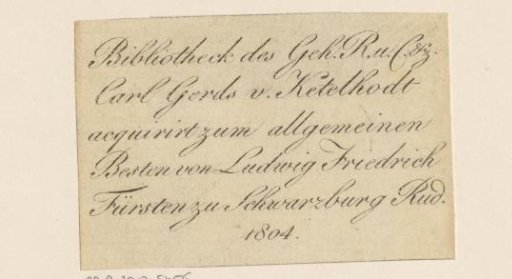Ex libris of Carl Gerds von Ketelhodt