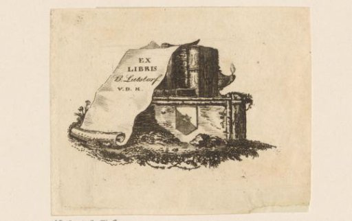 Ex libris of B. Lutstorf V.D.M.