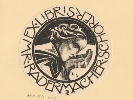 Ex libris of M.R. Radermacher Schorer