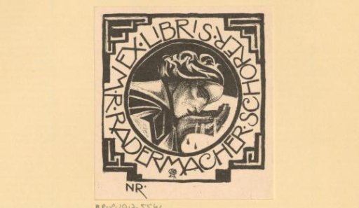 Ex libris of M.R. Radermacher Schorer
