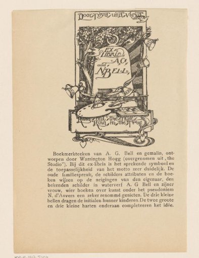 Ex libris of A.G. Bell and N. Bell