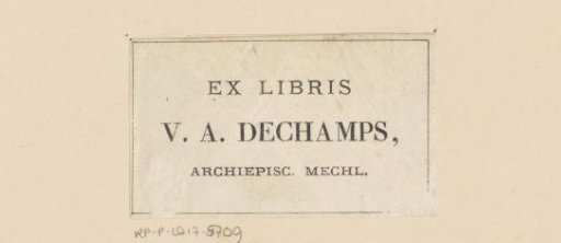 Ex libris of V.A. Dechamps