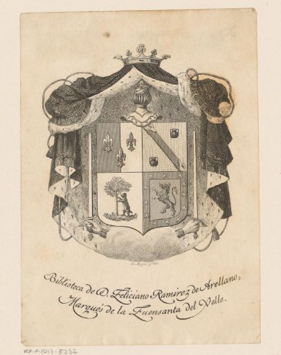 Ex libris of D. Feliciano Ramirez de Arellano