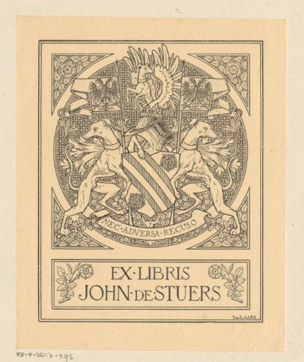 Ex libris of John de Stuers