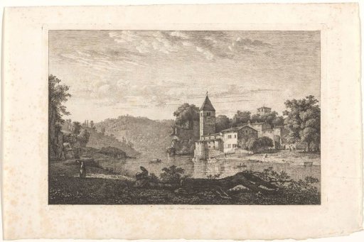 View of the Island of Barbe in the Saône River, with the Romanesque Church of Our Lady
