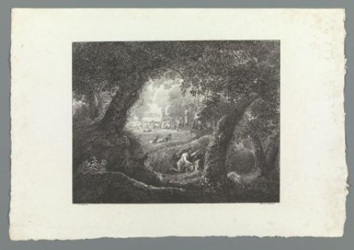 A faun with a jug by the river