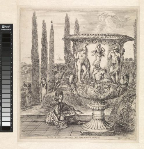 Cosimo III de' Medici in the garden of the Villa Medici