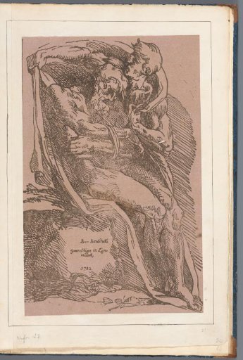 Man Wrapping a Mantle Around an Old Naked Man