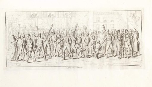 Soldiers clearing the way for the horse race