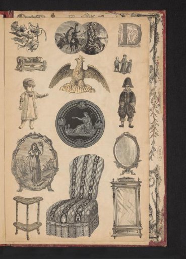 Collage of cut-out prints