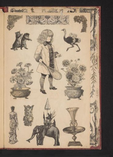 Collage of cut-out prints