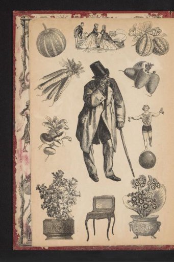 Collage of cut-out prints