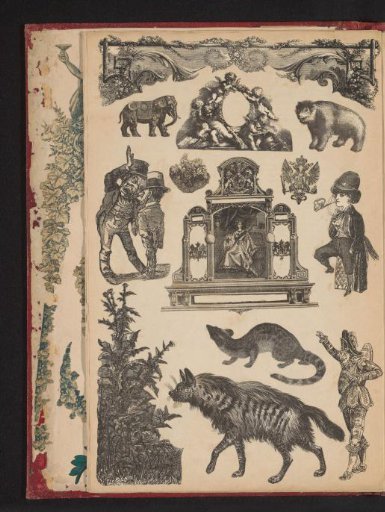 Collage of cut-out prints