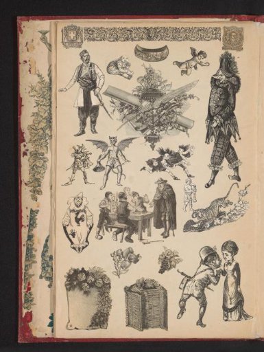 Collage of cut-out prints