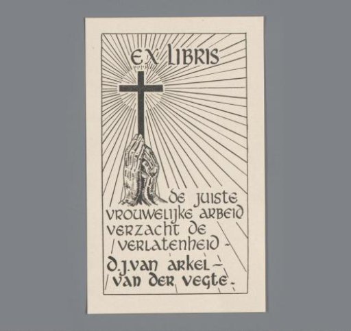 Ex libris of D.J. van Arkel-van der Vegte