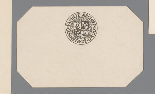 Ex libris of the Cornets de Groot Family Archive