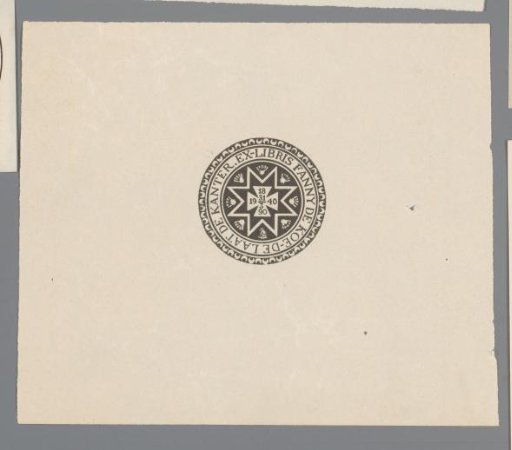 Ex libris of Fanny de Koe-de Laat de Kanter