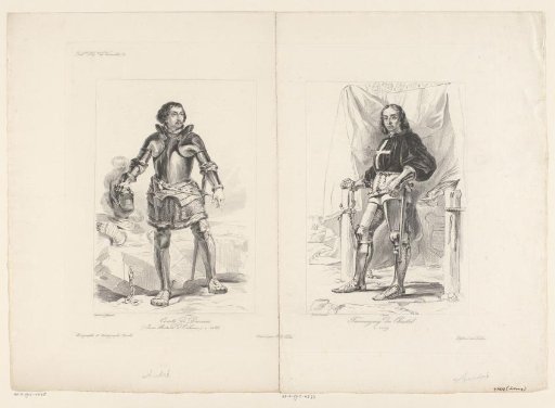 Sheet with two portraits from the Galerie Historique de Versailles