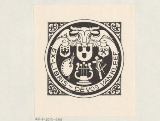 Ex libris of De Vos van Kleef