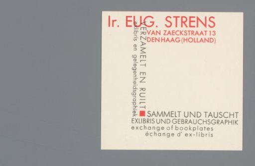 Ex libris of Eug. Strens