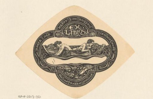 Ex libris of Ina Santhagens Waller