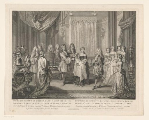 Louis XIV confers the Order of the Holy Spirit upon his grandson, 1710