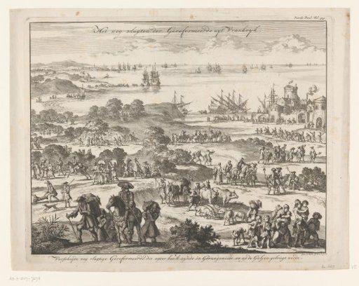 Protestants fleeing France after the revocation of the Edict of Nantes, 1685-1686