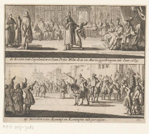 William and Mary proclaimed King and Queen of England, 1689