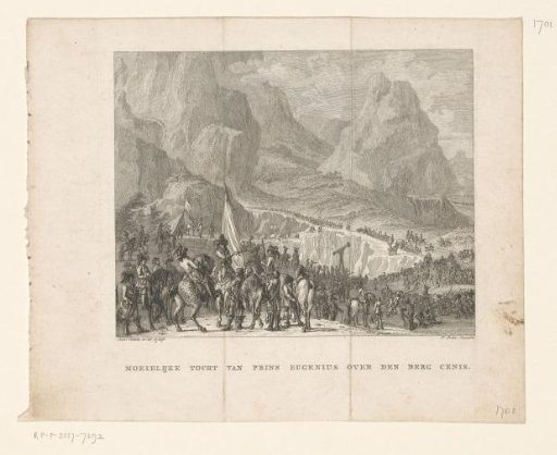 Eugene of Savoy with his troops at Mont Cenis, 1701